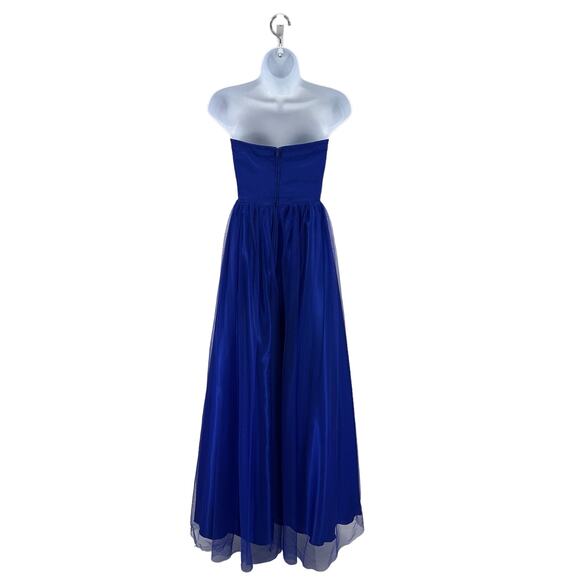 Bee Darlin Royal Blue Formal Gown Jewel/Sequin Sz 7/8 Strapless Prom/Wedding - Picture 2 of 7